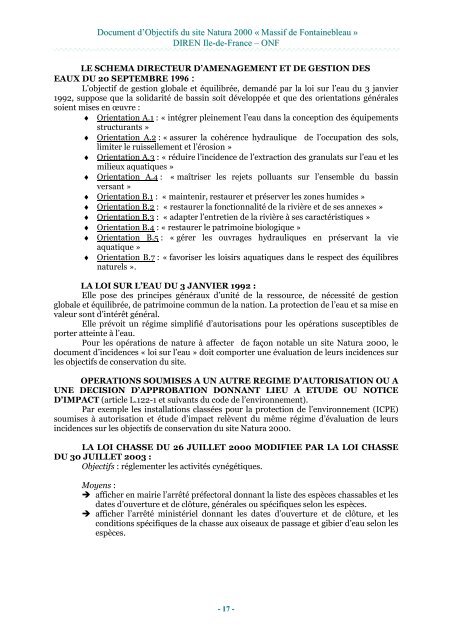 MASSIF DE FONTAINEBLEAU Document d'objectifs ... - Webissimo