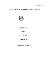 SYLLABUS FOR F. Y. B. Sc. PHYSICS - North Maharashtra University