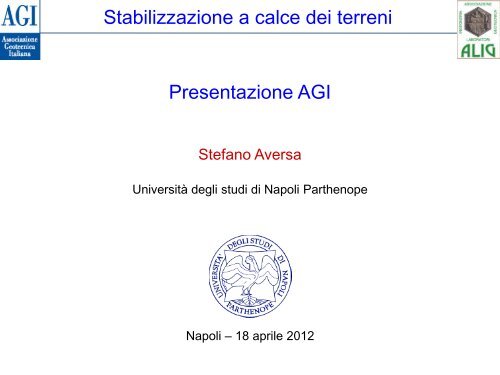 Saluto ai partecipanti - Associazione Geotecnica Italiana
