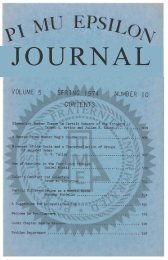 Vol. 5 No 10 - Pi Mu Epsilon