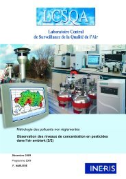 Observation des niveaux de concentration en pesticides ... - LCSQA