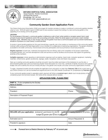 Community Garden Grant Application Form - Ontario Horticultural ...