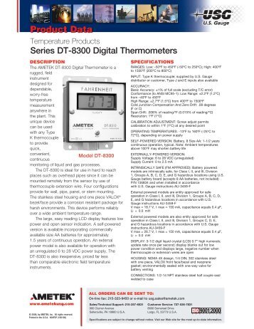 USG Series DT-8300 Digital Thermometers - PEC-KC.com