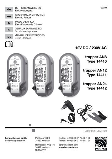 12V DC / 230V AC trapper AN8 Type 14410 trapper AN12 Type ...