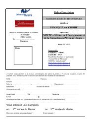 Fiche d'Inscription PHYSIQUE ou CHIMIE MEFPC « Métiers de l ...