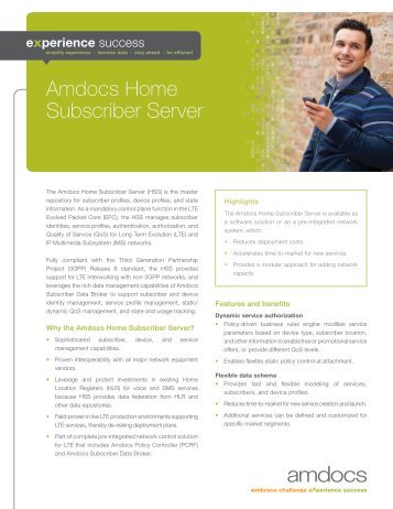 Amdocs Home Subscriber Server