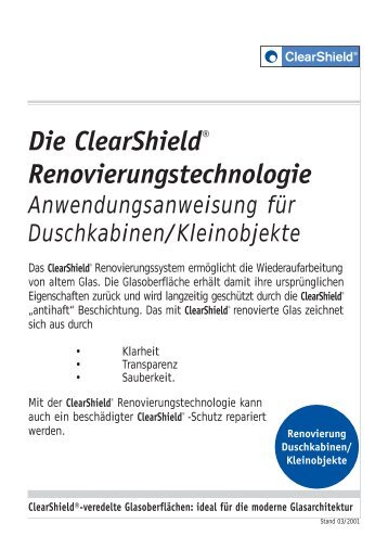 Die ClearShield® Renovierungstechnologie