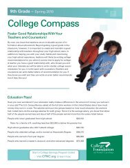 College Compass Grade 9 - College Foundation of North Carolina