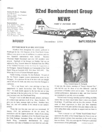 December 1994 - 92nd USAAF-USAF Memorial Association