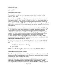 Page 1 of 3 Clinic Board Chair July 4, 2013 Dear ... - Legal Aid Ontario