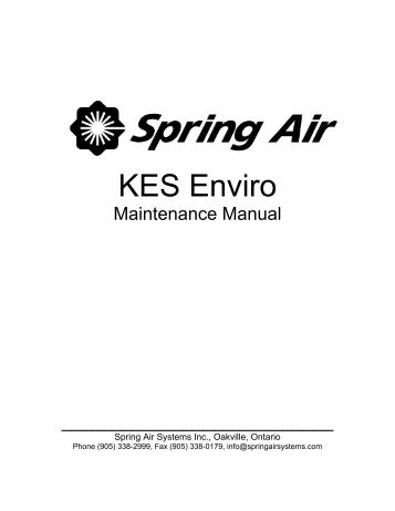 KES Maintenance Manual 2005 - Spring Air Systems Inc.