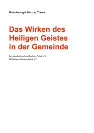 Das Wirken des Heiligen Geistes in der Gemeinde