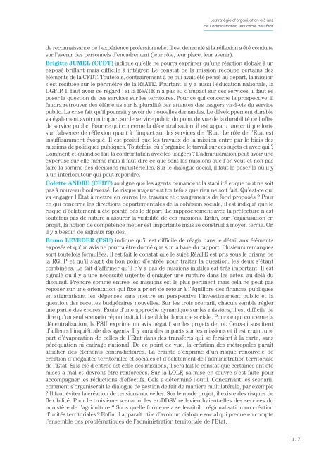 La stratégie d'organisation à 5 ans de l'administration territoriale de