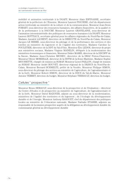 La stratégie d'organisation à 5 ans de l'administration territoriale de