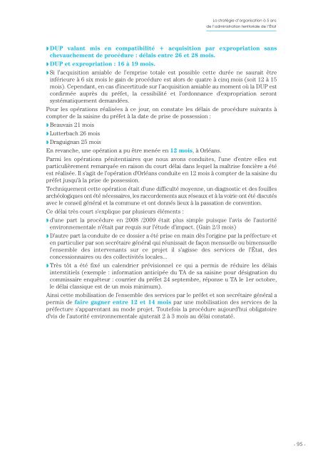 La stratégie d'organisation à 5 ans de l'administration territoriale de