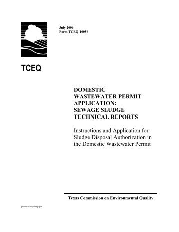 DOMESTIC WASTEWATER PERMIT ... - TCEQ e-Services