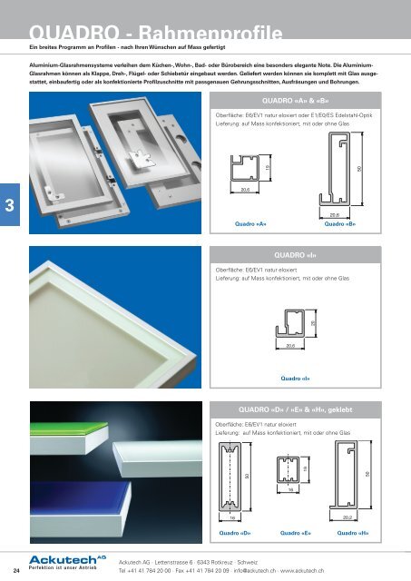 QUADRO - Rahmenprofile - Ackutech AG