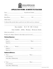 application form application form - substitute teacher substitute ...
