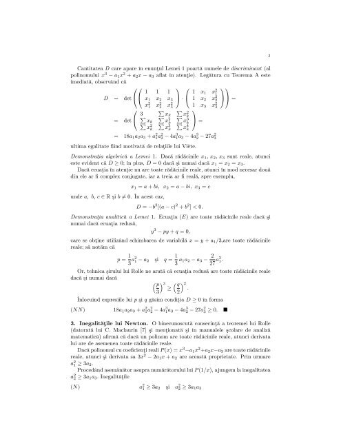 Caracterul algebric al inegalitatilor Blundon - Universitatea din ...