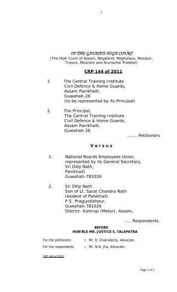 CRP 144/2011 - Gauhati High Court