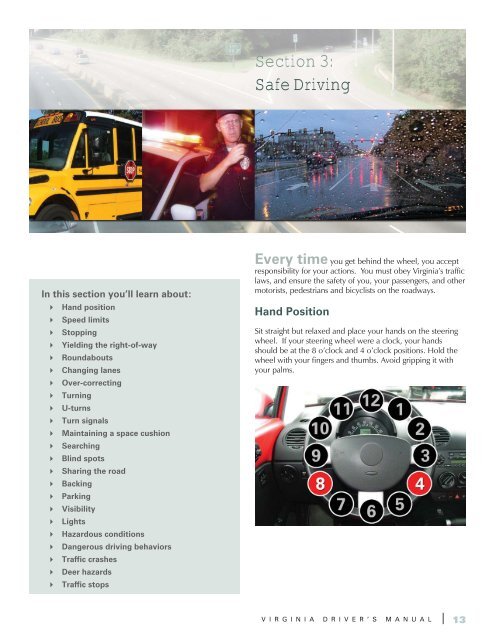 Section 3 Safe Driving Virginia Department Of Motor Vehicles