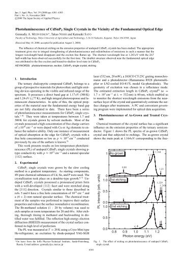 Photoluminescence of CdSnP2 Single Crystals in the Vicinity of the ...