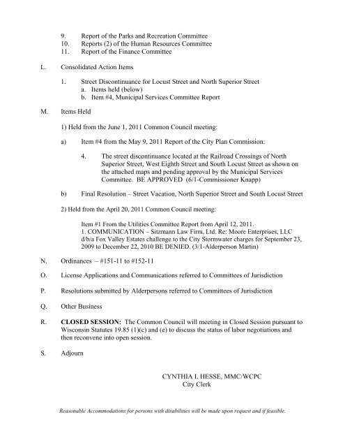 ordinance amending chapter 23 of the municipal - City of Appleton