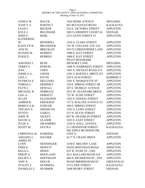 ordinance amending chapter 23 of the municipal - City of Appleton