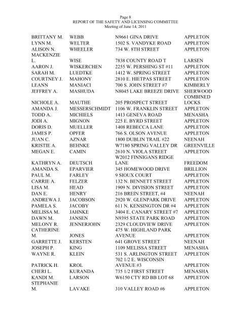 ordinance amending chapter 23 of the municipal - City of Appleton