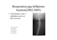 Reoperation pga hÃ¶ftprotes luxation(2002-2005)