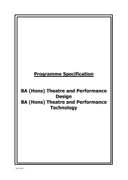Programme Specification BA (Hons) Theatre and Performance ...
