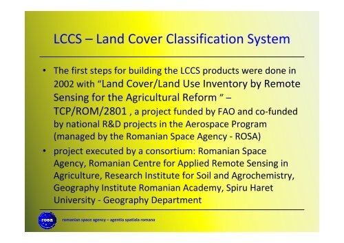 Evolution of land cover and land use mapping in Romania