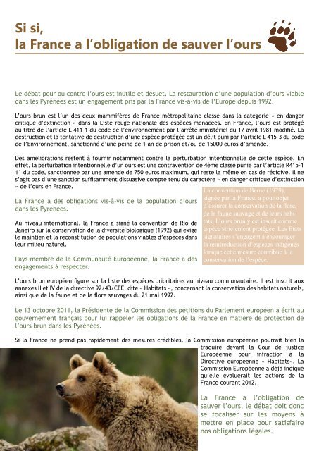 L'ours, contrainte ou atout pour les Pyrénées - Ferus