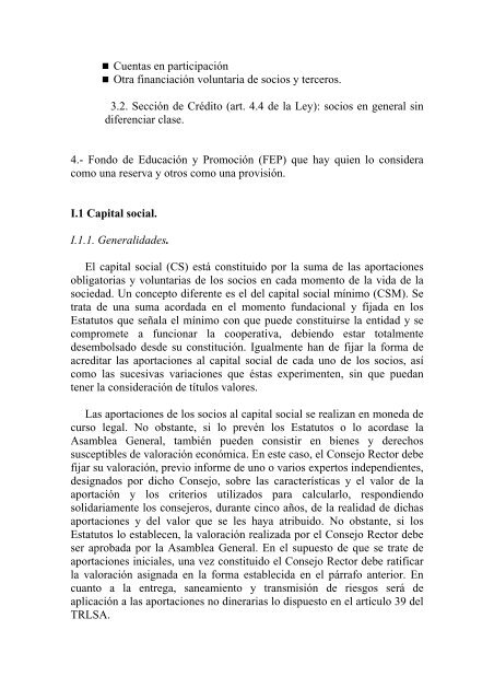 propuesta de reforma del régimen económico de la cooperativa