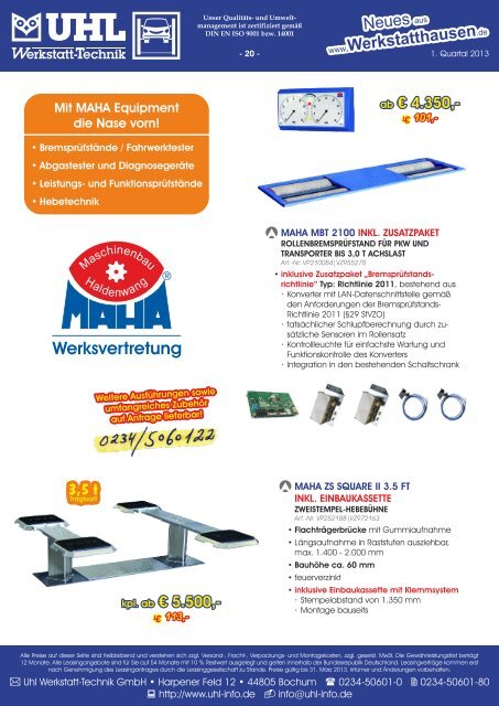 NEU - UHL Werkstatt-Technik