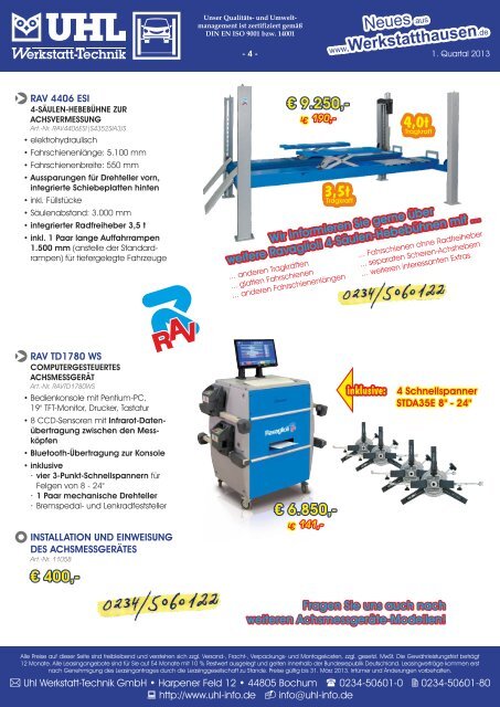 NEU - UHL Werkstatt-Technik