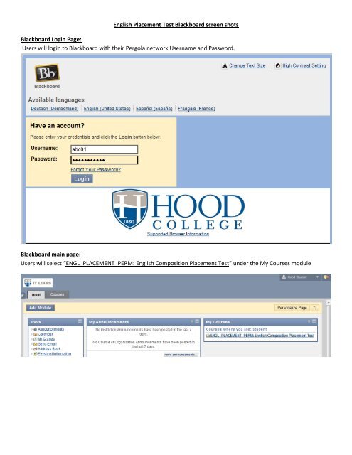 Hood college blackboard deals