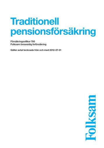 Traditionell pensionsfÃ¶rsÃ¤kring - Folksam