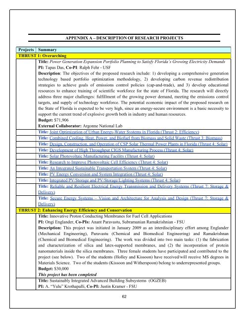 Annual Report- Part III - Florida Energy Systems Consortium