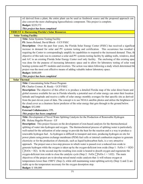 Annual Report- Part III - Florida Energy Systems Consortium