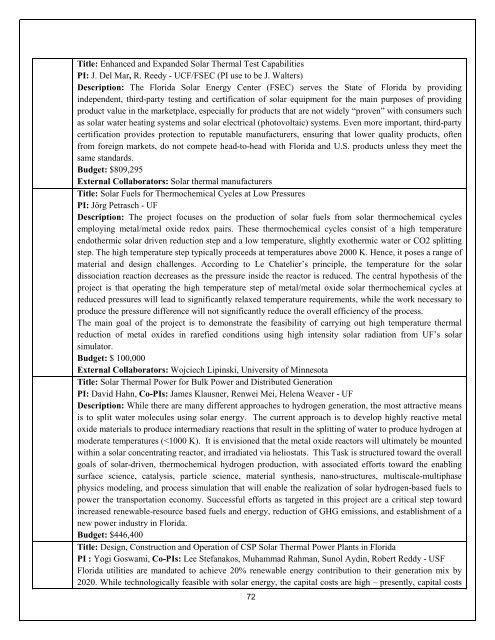 Annual Report- Part III - Florida Energy Systems Consortium