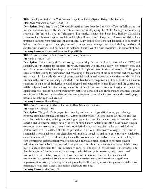 Annual Report- Part III - Florida Energy Systems Consortium