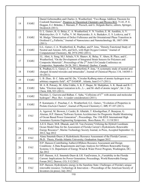 Annual Report- Part III - Florida Energy Systems Consortium