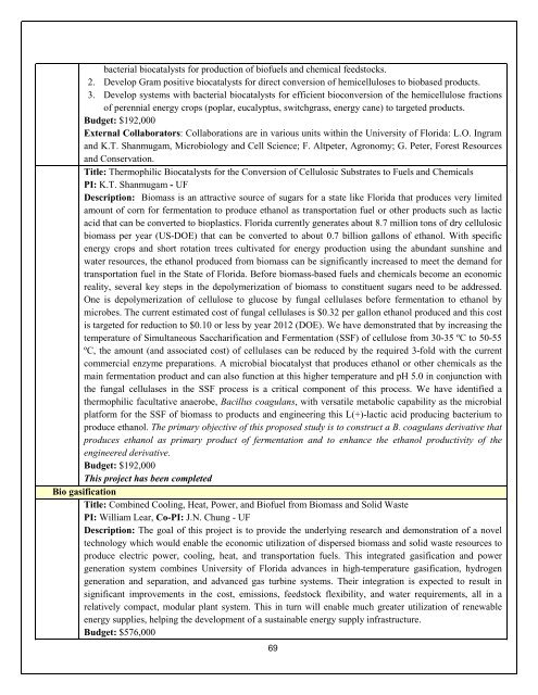 Annual Report- Part III - Florida Energy Systems Consortium