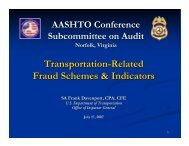 Transportation-Related Fraud Schemes & Indicators - AASHTO ...
