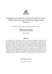 Evaluation of an Alternative Grade Of CXM-7 - Defence Science and ...