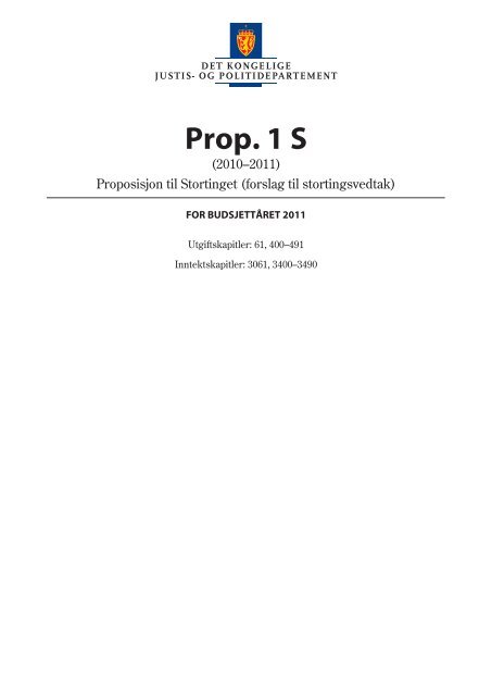 Prop. 1 S (2010â2011) - Statsbudsjettet