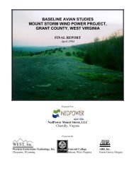 baseline avian studies mount storm wind power project - WEST, Inc.