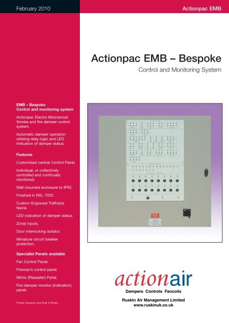 Actionpac EMB – Bespoke Control and Monitoring System - Actionair