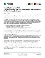 Powell Technical Brief #85 The Application of 600 Volt Class ...